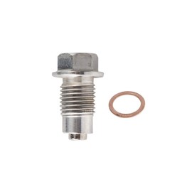 M12*1.25 Magnetic Oil Drain Plug, Stainless Steel Drain Plug with Copper Gasket Car Part Silver