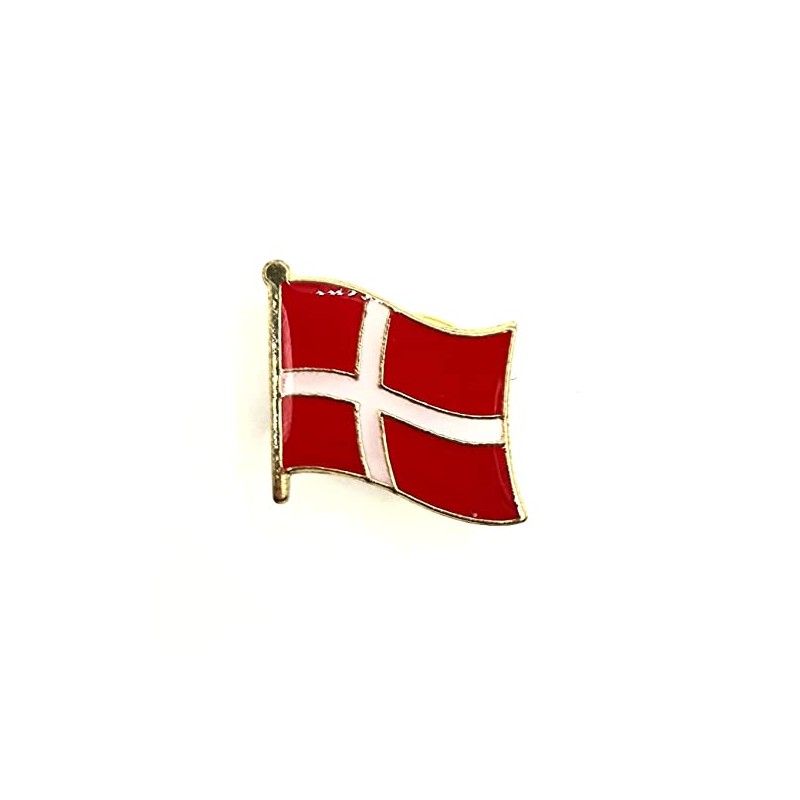 Danish Flag Metal Enamel Pin Badge, Metal