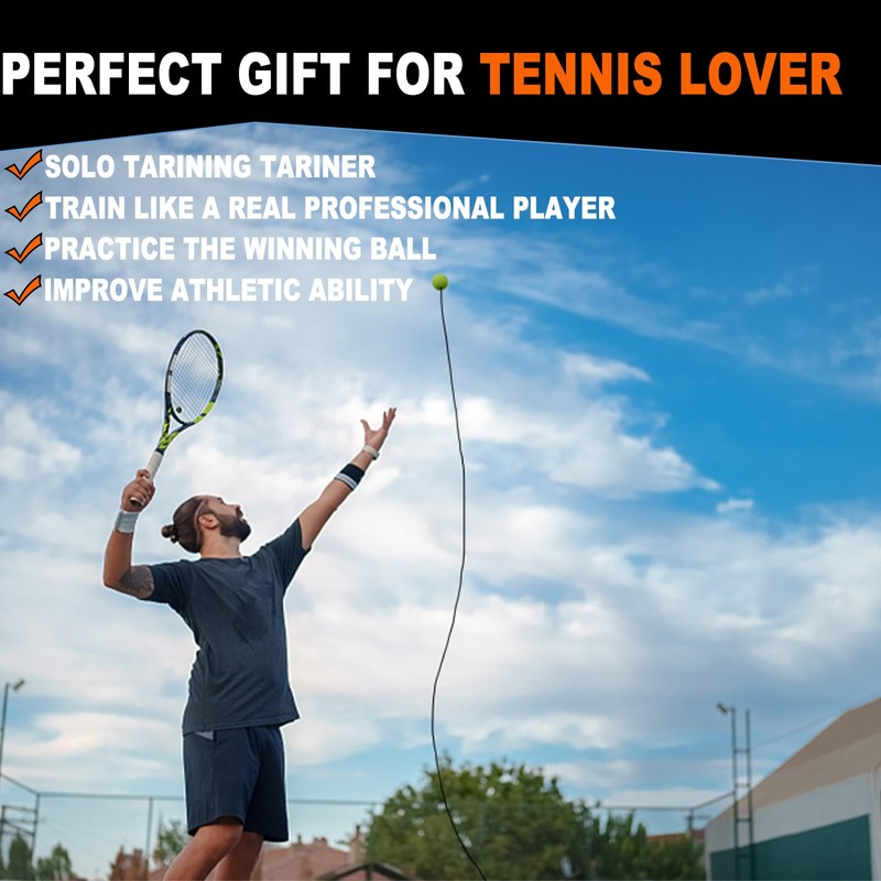 Colefunmit Tennis Trainer Rebound Ball with 3 String Balls, Solo