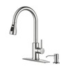 FORIOUS Kitchen Faucet with Soap Dispenser, Brushed Nickel, Single Handle