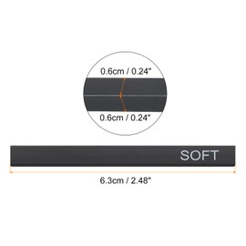 PATIKIL Compressed Charcoal Sticks, 6 Pack Soft/Medium/Hard Grade Art Supplies Sketch Square Stick for Artist Drawing Sketching Shading Painting, Black