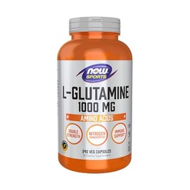 NOW Sports Nutrition, L-Glutamine, Double Strength 1,000 mg, Amino Acid, 240 Veg Capsules                                                             