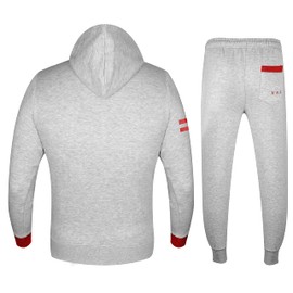 GUBA® Boys Tracksuit, HNL Fleece Design Hoodie and Joggers SET Girls Boys, Sportswear, Jogging Bottoms Set 7-13 Year (US, Age, 7 Years, 8 Years, Grey Red)
