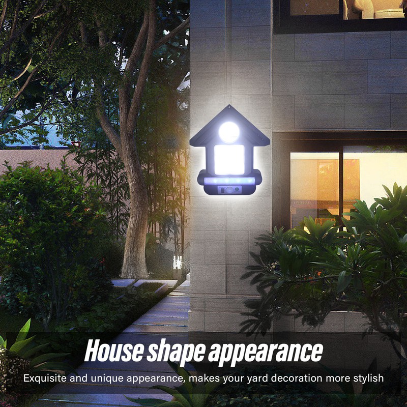 Solar Street Light House Shape ABS LED Motion Sensing Solar