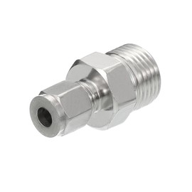PATIKIL 1/2G x 6mm 304 Stainless Steel Compression Tube Fitting Double Ferrule Compression Tube Fitting Straight Adapter Connection