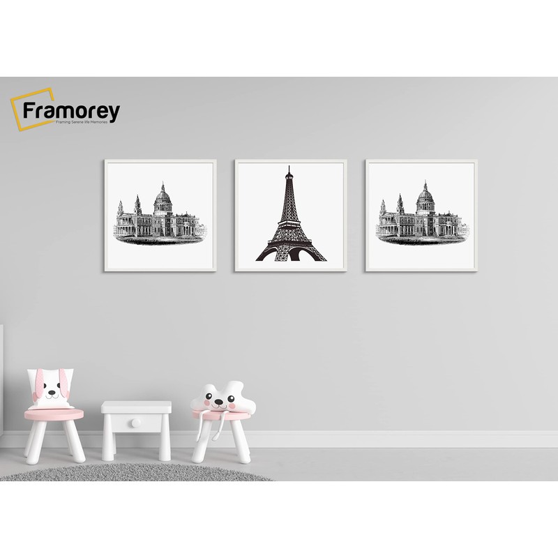 FRAMOREY White 30x30 Frame With Safe Shatterproof Styrene Front &