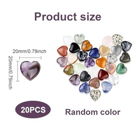 FUNCYboo 20Pcs Heart Stone, FUNCYboo 0.8In Heart Shaped Healing Crystals Meditation Stone Love Crystal Stones for Women Mothers Day Valentines Day Anxiety Relieve Meditation Love Gift