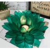 Ebros Gift Teal Green Capiz Seashells Lotus Flower Votive Tea