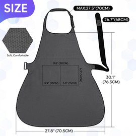 Vizbrite Aprons for Cooking, Adjustable Chef Apron with 2 Pockets, Water and Oil Resistant Kitchen Apron for BBQ Server Baking Gardening for Women Men