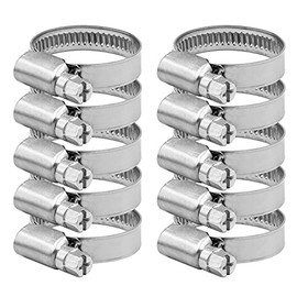 Pangaea Tech Stainless Steel Hose Clamps 25-40 mm - 12 mm Band Width - Pack of 10 - Professional Quality According to DIN 3017 (W2) for Pool, Pond and Garden