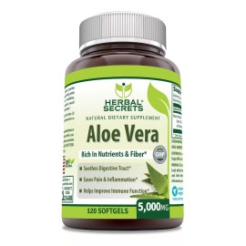 Herbal Secrets Aloe Vera 5000mg 120 Softgels Sabor Sin Sabor