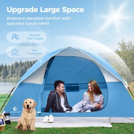 ALPHA CAMP 2 Person Camping Dome Tent with Easy Setup, Lightweight Waterproof Portable Backpacking Tent for Outdoor Camping, Hiking, Mountaineering, Beach with Rainfly and Carry Ba