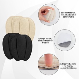 NICENEEDED 8 Pairs Tongue Pads for Shoe Too Big Size Reducer, Felt Forefoot Pads Adhesive Tongue Pads for Loose Shoe, Non Slip Tongue Cushion Inserts Felt Shoe Pads for Men and Women