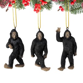 Bigfoot Resin Hanging Ornaments Set of 3 – Fun Sasquatch Decorations for Christmas, Man Cave, Office, Home, Car & Truck – Unique Gift for Bigfoot Enthusiasts, Adventure Seekers & Nature Lovers