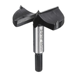 HARFINGTON Forstner Drill Bit 2-9/16"(65mm) Tungsten Carbide Wood Drilling Bit Hinge Cutter with Hex Shank for Hardwood Softwood Plywood Woodworking Drilling