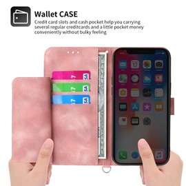 AsWant Wallet Case for Oppo A80 5G (6.67 Inch) - Premium Leather Flip Protective Case Magnetic Cover with Stand Function (Pink)