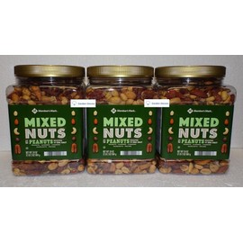 Member S Mark Roasted and Salted Mixed Nuts with Peanuts 34oz 964g (Three Jars)