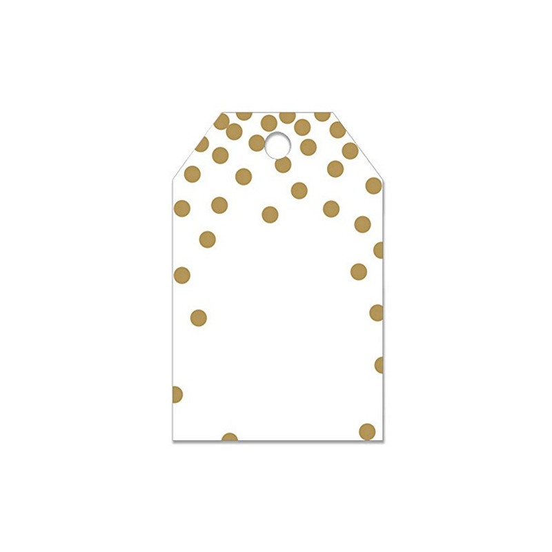 Metallic Gold Dots Printed Gift Tags - 2 1/4 x