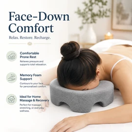 Face Down Memory Foam Pillow for Prone Rest – Ergonomic Headrest Cushion for Massage & Home Relaxation