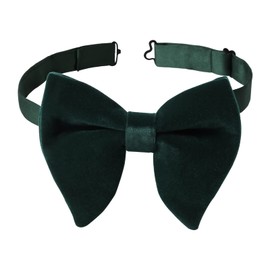 HOULIFE Velvet Bow Tie for Men – Adjustable Pre-tied Bowtie, Solid Colour Big Butterfly Bow Ties for Groom Wedding Party Formal with Gift Box, Dark Green