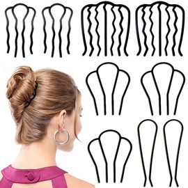 9 Piece Metal Hair Side Combs Hair Pins Hair Fork Stick for Updo Bun, U Shape Hair Combs for Women Vintage Hairstyle Hair Accessories