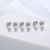 JeweBella 4 Pairs of Stud Earrings 925 Silver Women's Small
