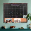TORASO Magnetic Chalkboard Calendar Corkboard, 18" x 22" Combination Chalk
