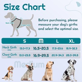 Eagloo Dog Harness Medium Sized, Easy Wearing with 3 Buckles, Adjustable No Pull Pet Harness with 2 Rings for Walking, No Chock Reflective Soft Padded Vest with Control Handle, Red & Teal, M