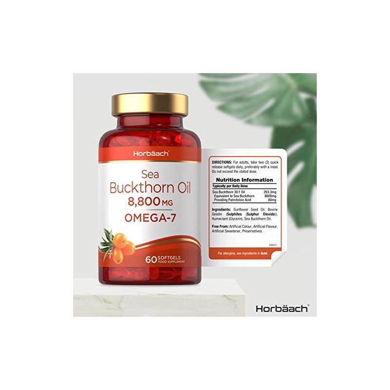 Omega 7 Sea Buckthorn Oil Capsules | 8800mg | High