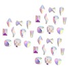 Housoutil 3sets Rhinestones Nail Stickers Crystal Flatback Gems for Manicure