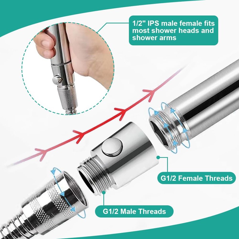 Shower Shut Off Valve,Shower Head Flowing Restrictor,G1/2 Shower Head Control