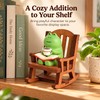 Frog Rocking Chair Figurine – Cute Resin Frog with Coffee