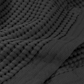 GILDEN TREE Waffle Towel Set Quick Dry Thin | 2 Bath Towels | 2 Hand Towels | 2 Washcloths, Modern Style (Faded Black)