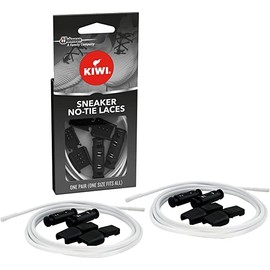 KIWI Sneaker No-Tie Shoe Laces, White (1 Pair, Pack of 3)