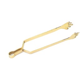 NKlaus Charcoal Tongs Brass Gold Approx. 15 cm Smoking Tongs Shisha Tongs Fireplace Tongs 4044