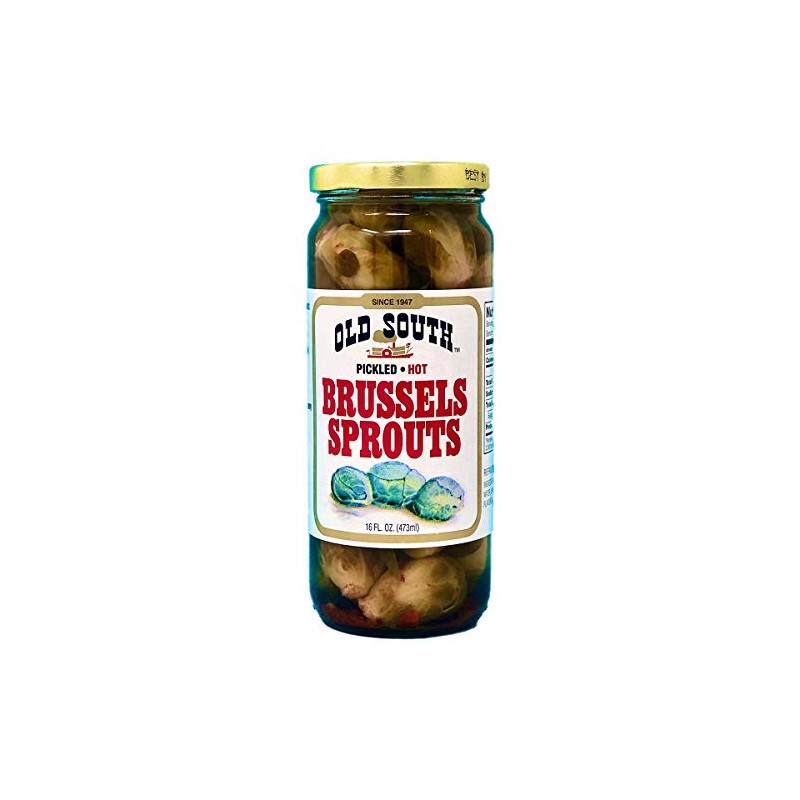 Old South Brussels Sprouts, Pickled, Hot, 16-oz. glass jar