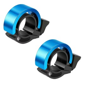 2 PCS Bike Bell Bicycle Bells Aluminium Alloy Super Loud Invisible Bicycle Horn Invisible Road Mountain Universal Fits 2.2cm/0.87in Handlebars with Loud Crisp Clear Sound for Adults Children (Blue)