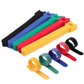 100 Pcs Reusable Cable Ties, Straps Cable Ties, Adjustable Straps Tidy Wrap Hook and Loop Straps Cable Ties Organizer Fastener for Home Office Cable Organiser Accessories
