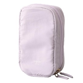 Regalo Makeup Pouch, Cosmetic Pouch, Large Capacity, Dividers, Large Size, Slim, Pale Lavender)