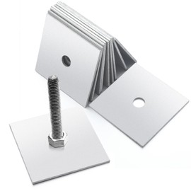 Pelopy 10-Pack Galvanized Square Washers Plates, 5/8 ID, 3.75 x 3.75 Od, 3/16 Thick, Heavy Duty Steel Flat Washers, Plates for Anchor Bolts Rods, Construction Industrial Equipment Fasteners