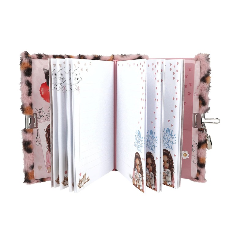 Depesche 13357 TOPModel Cosy Cat Diary with Lock, Journal with