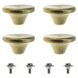 MEETOOT 4 Sets Oven Knobs Gold Stainless Steel Replacement Knob Pot Lid Handle Compatible with Enamelled Cast Iron Ovens
