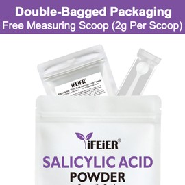 iFEiER Pure Salicylic Acid Powder | Cosmetic Grade Salicylic Acid 1.1 LB (500 g) | Original Ingredients for DIY BHA Exfoliant for Skincare, Body, Hair & Industrial Use | Make Serum