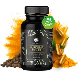 Turmeric Capsules - 90 Curcuma Extract Capsules Extra High Dose & Vegan - Organic Turmeric Powder, Piperine and Black Pepper I Curcumin Content Equivalent to 10,000mg Turmeric - 95% Extract