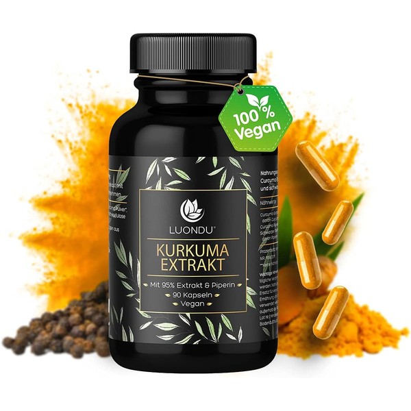 Turmeric Capsules - 90 Curcuma Extract Capsules Extra High Dose