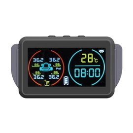 OTPerformance TPMS Solar Tyre Pressure Monitor Car Wireless Pressure Monitoring System LED Display Temperature Pressure for Car RV SUV MPV Sedan