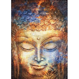 Ulmer Puzzleschmiede - Puzzle Buddha - Classic 500 Piece Puzzle - Art Puzzle with Buddhism Motif - The Buddha Head as Watercolour Painting