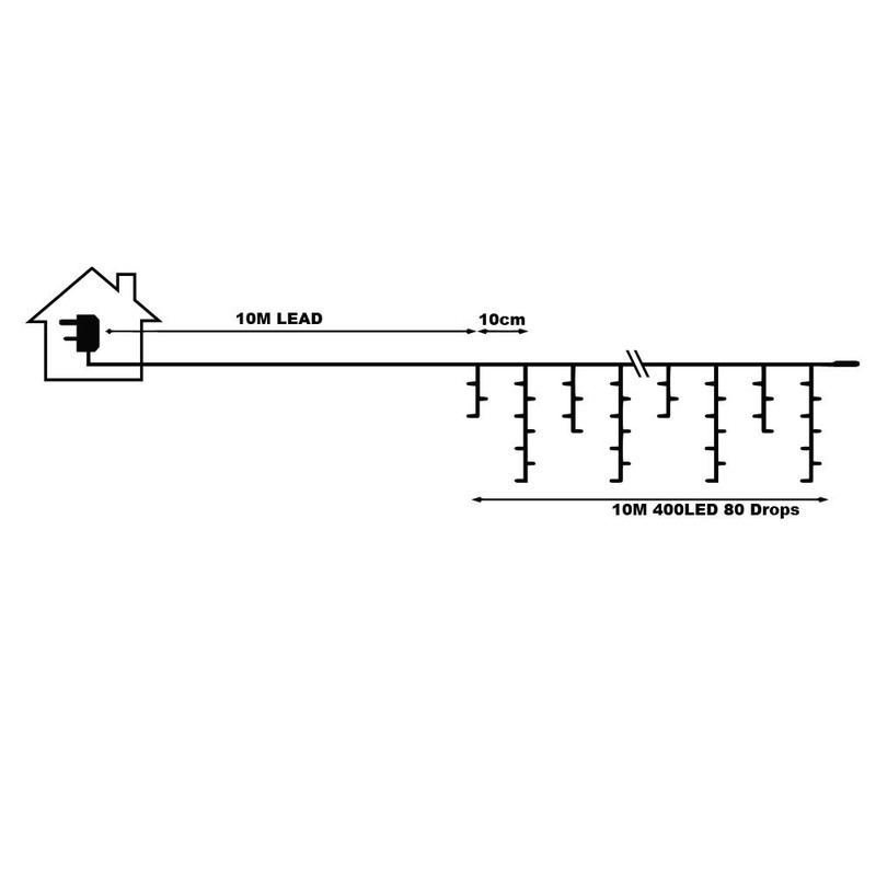 JnDee Safe Voltage Fully Weatherproof Icicle Christmas Fairy Lights Blue