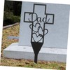 Outanaya Dad Memorial Cemetery Cross Stake Heart Design Garden Ornament