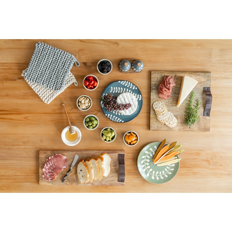 Mud Pie Wooden Charcuterie Serving Board and Spreader Set, Brown,